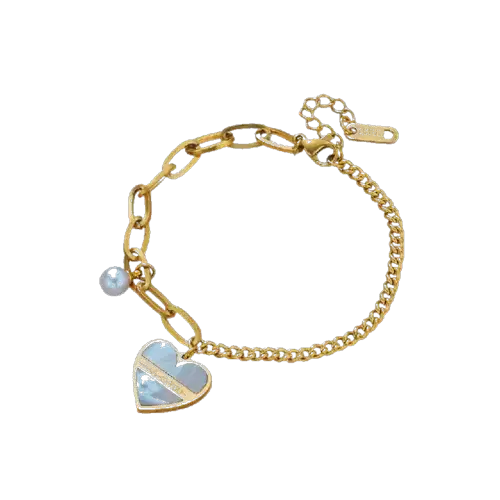 Pulsera con dije de corazón "Moderna"