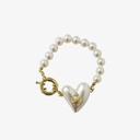 Pulsera con perlas y dije de corazón "Amor eterno"