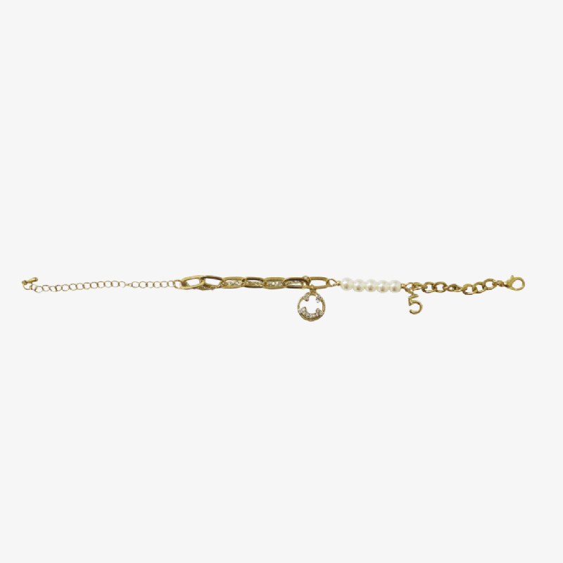 Pulsera de cadena y perlas "Diva"