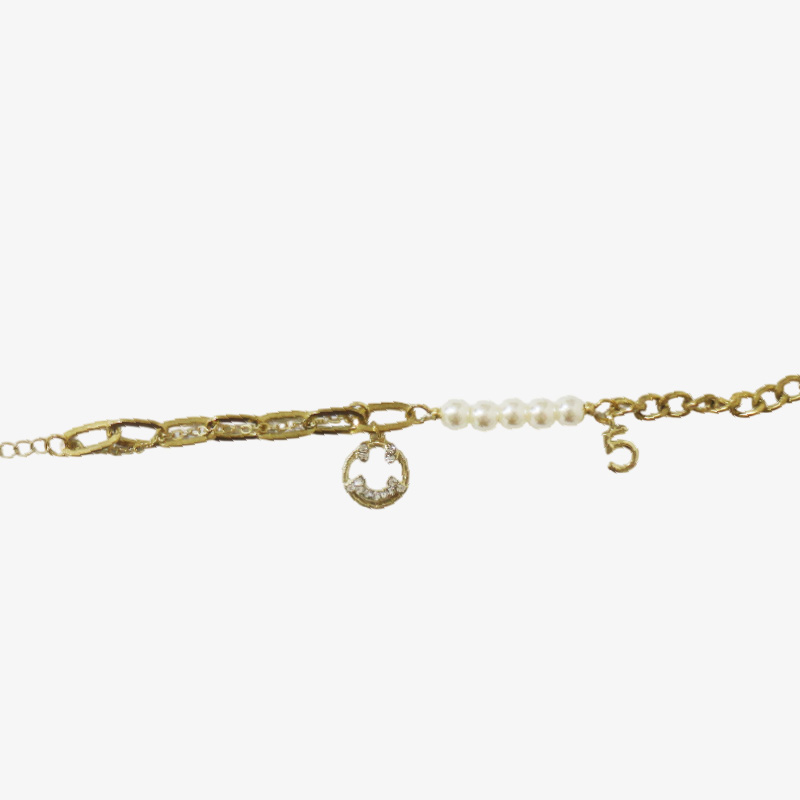Pulsera de cadena y perlas "Diva"