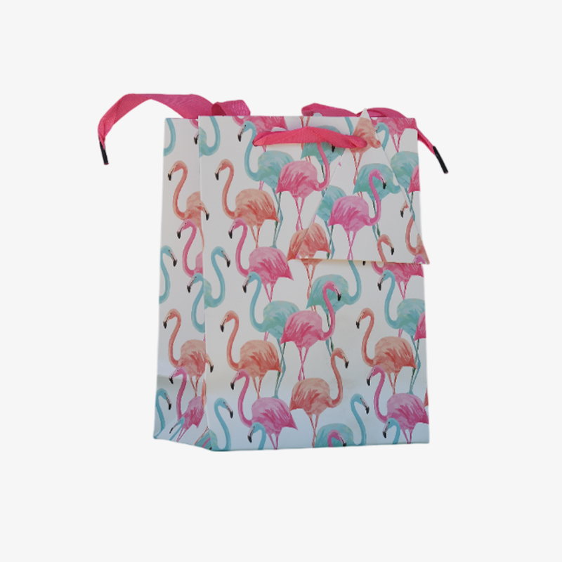 Bolsa de regalos con diseño de flamencos (mediana) ZD001B