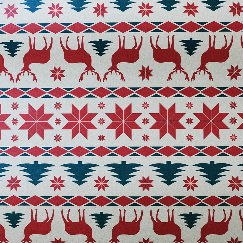 Papel de regalo estilo navideño( Arce, árbol y estrella)(PZ039)