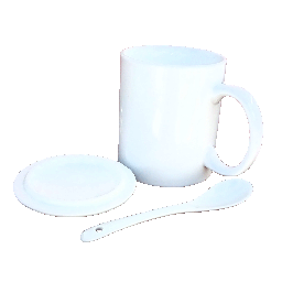 [NH13T11CBL] Taza Blanca de 11 Oz con tapa y cuchara para sublimación