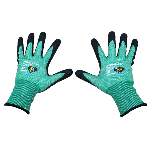 [NH06GCA5T8] Guantes de Corte color verde recubierto de nitrilo A5 Talla 8