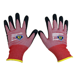 [NH06GCA7T7] Guantes de Corte color rojo recubierto de nitrilo A7 Talla 7