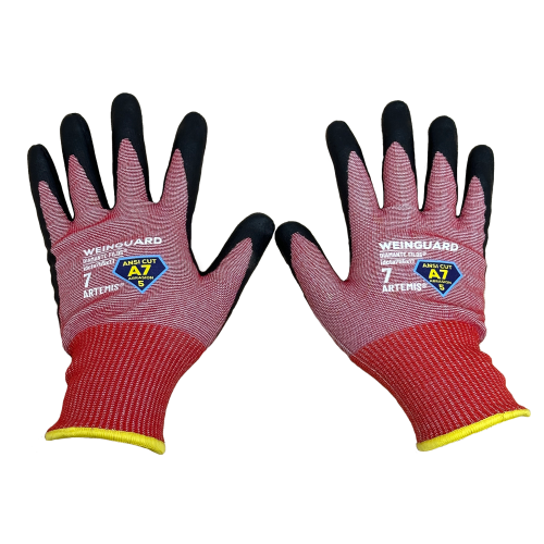 [NH06GCA7T8] Guantes de Corte color rojo recubierto de nitrilo A7 Talla 8