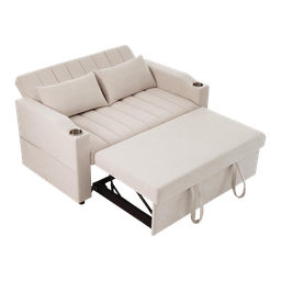 [NH10SC2P148-1] Sofá cama de 2 plazas blanco