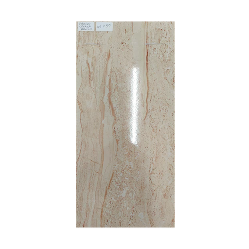 [NH038432712144130] Losa de Cerámica color DAHINO Crema Brillo 25x50cm