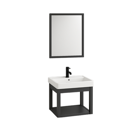 [NH12S4BLV37CM] Set 4 de Baño con Espejo cuadrado y lavamos 37*58*30CM