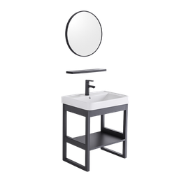 [NH12S6BLV37CM] Set 6 de Baño con Espejo redondo y lavamos 37*58*35CM