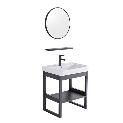 [NH12S9BLV37CM] Set 9 de Baño con Espejo redondo y lavamos 37*58*30CM