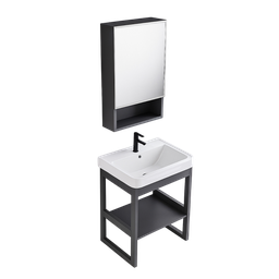 [NH12S11BEPLV37CM] Set 11 de Baño con Espejo con puerta estilo gabinete lavamos 37*51*35CM