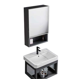 [NH12S11BEPLV37CM] Set 11 de Baño con Espejo con puerta estilo gabinete lavamos 37*51*35CM