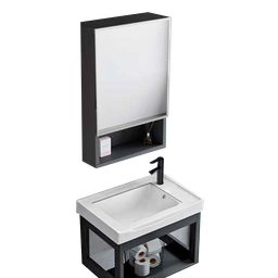 [NH12S12BEPLV37CM] Set 12 de Baño con Espejo con puerta estilo gabinete lavamos 37*50*30CM