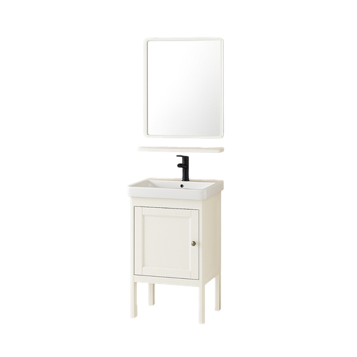 [NH12S15BEMM2N] Set 15 de Baño con Espejo y mueble de 2 niveles con 1 puerta lavamanos 78*43*35CM