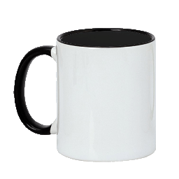[NH13TRB11NG50] Taza Recta Blanca 11 oz con asa de colores y borde (negro)