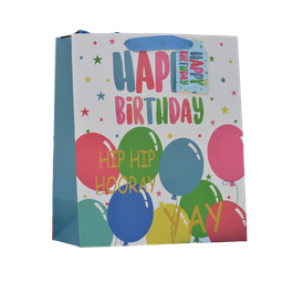 [NH09BPG250] Bolsa de regalos blanca con globos (grande) ZD026A