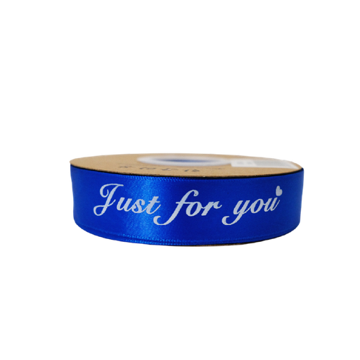 [NH09C150AZ] Cinta de satén JUST FOR YOU  CF8030 (2,5 cmx 50 yardas) Azul
