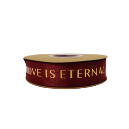[NH09C-150RJ] Cinta de satén LOVE IN ETERNAL CF8027(2,5 cm x 50 yardas) Rojo