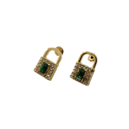 [NH09AB800] Aretes con esmeralda "Lockve"