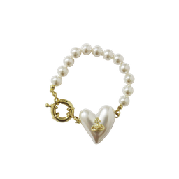 [NH09PB800] Pulsera con perlas y dije de corazón "Amor eterno"