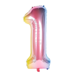 [NH09GFNB1000MCO0] Globo de cumpleaños en forma de número 0 (Multicolor)