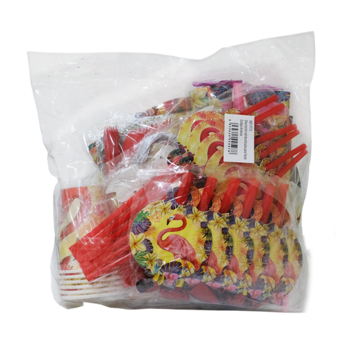 [NH09SAFL25] Set de artículos para fiesta (temática flamenco rosa)