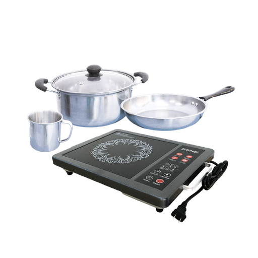 [NH12KITCOA3] Kit de Cocina eléctrica de inducción + Set de 2 Ollas y Jarra de acero inoxidable.
