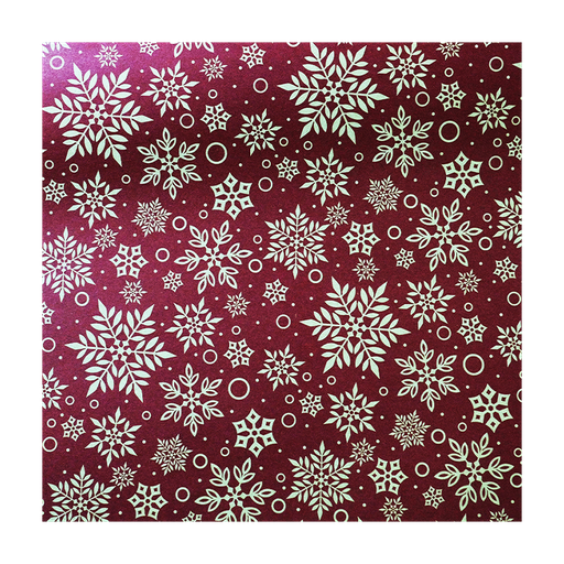 [NH09PECCR800CR] Papel de regalo estilo navideño (Copos rojos)(PZ039)