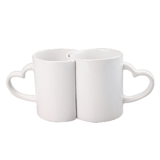[NH13TPACBL] Taza Blanca (Pareja con asa corazón)