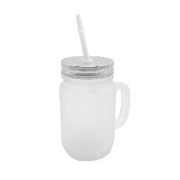 [NH13MV15TA] Mason Jar de vidrio esmerilado15 oz con Asa y Absorbente para Sublimación